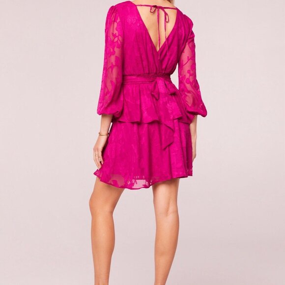 NWT Band of the free Kiss me Fuchsia Ruffle Mini Dress Size XS - Picture 2 of 9